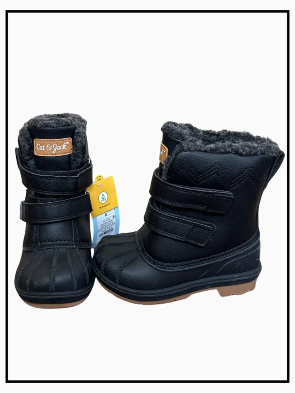 Toddler Denver Winter Boots with Faux Fur Waterproof - Cat & Jack™ Black Size 8